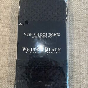 White House Black Market Black Mesh Pin Dot Tights